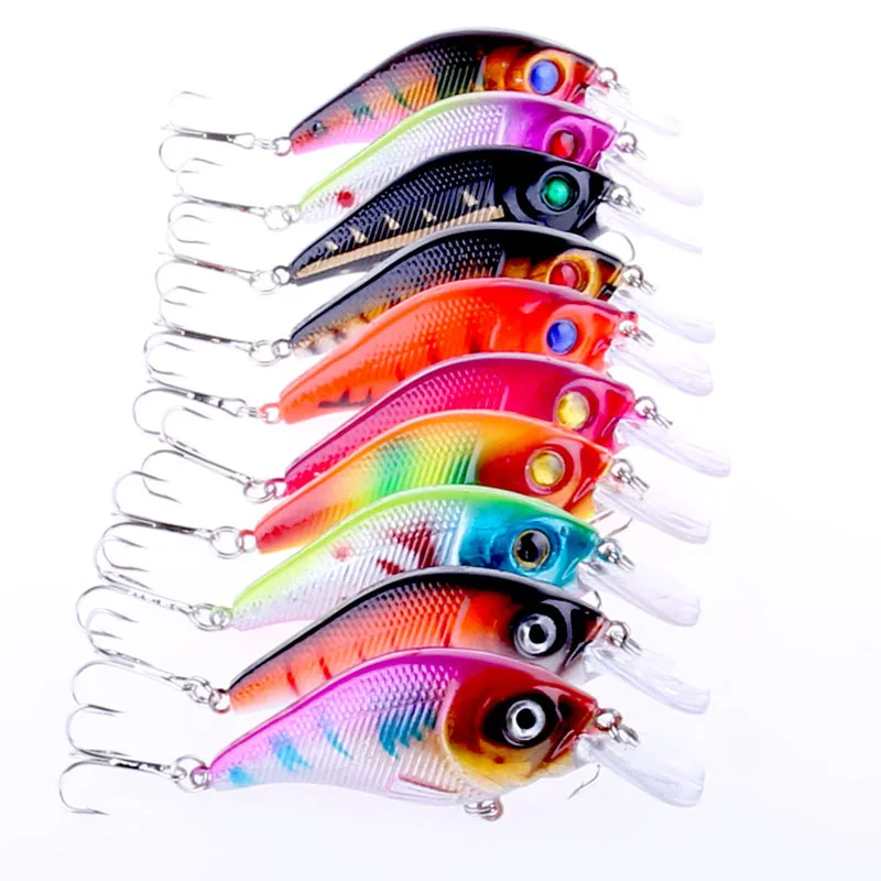 100pcs 7.5cm 10.2g crankbaits bass wobbler catfish fishing lures pike