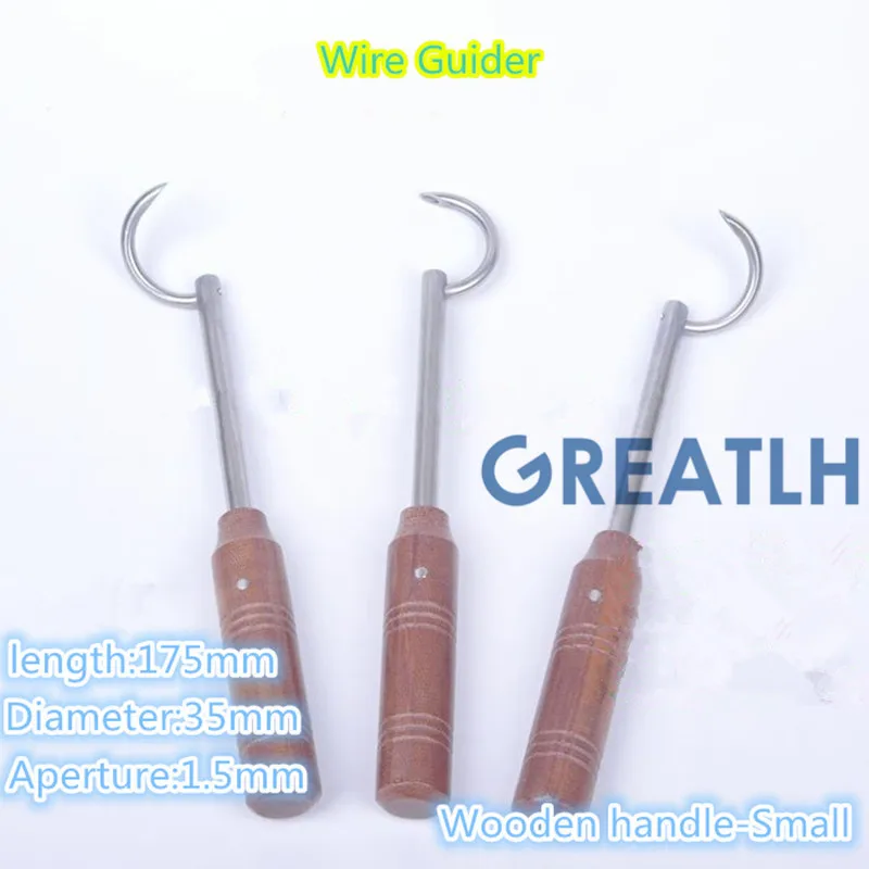 

1pcs high quality Wire Passers Wire Guider Veterinary orthopedics Instrument Wooden handle hot sale