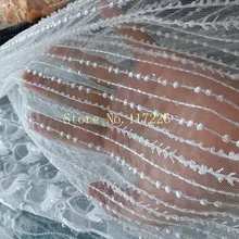 Цветок высшего сорта Тюль Кружева JRB-28204 Африканский французский чистая кружевная ткань с полной бусины-трубки вышивка в белом для свадебного платья