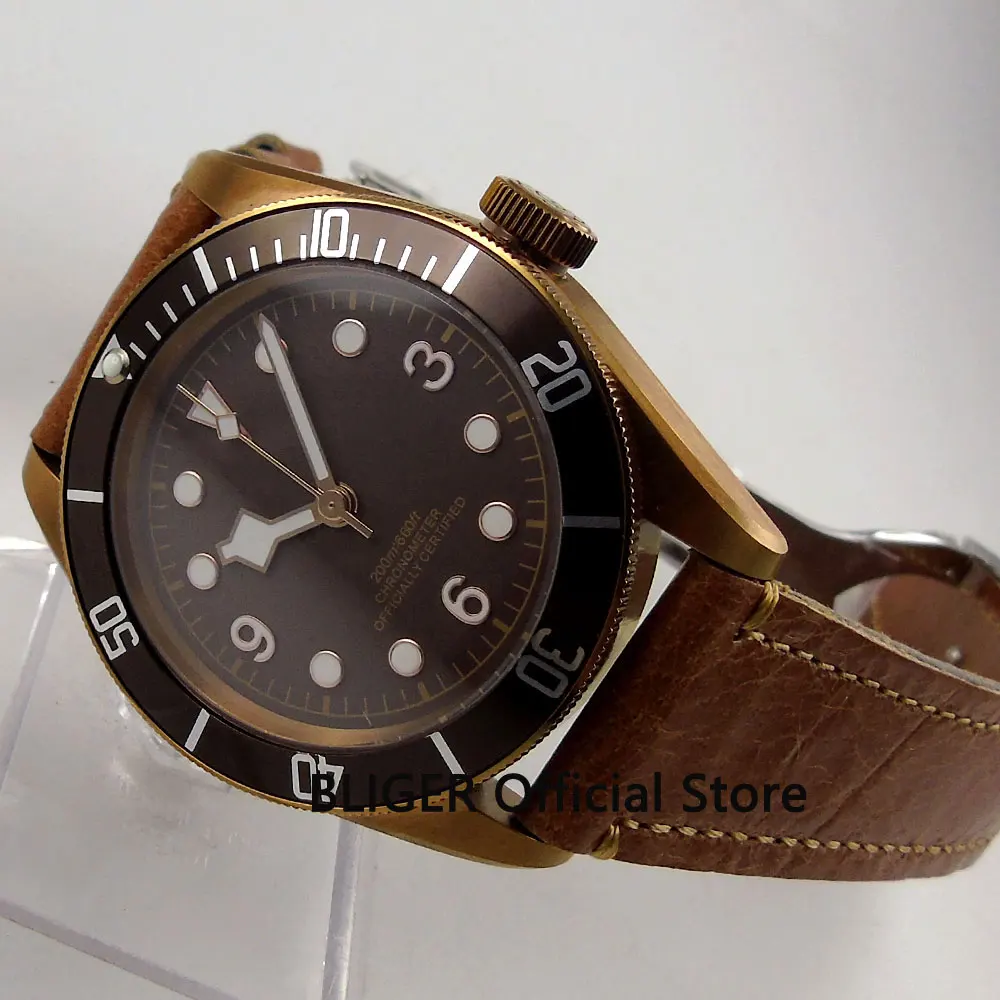 

Sapphire 41MM Coffee Sterile Dial Alloy Rotating Bezel Copper Coated Case 20ATM Luminous MIYOTA Automatic Movement Men's Watch