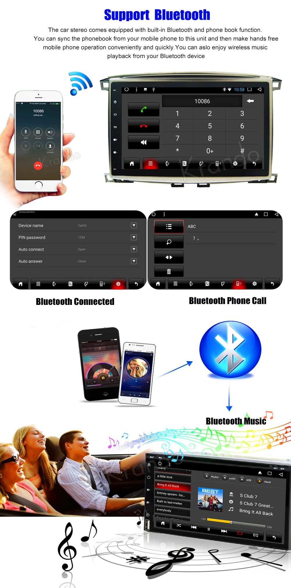 Krando Android car radio gps navigation multimedia system for toyota land cruiser lc100 1998 1999 2000 2001 2002 2003 2004 2005 2006 (3)