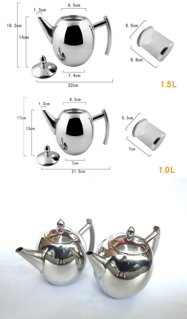 Нержавеющая сталь 1000 мл 1500 мл кофейник чайник кофейник бак для холодной воды чайник с ситечком для домашнего кофе инструменты
