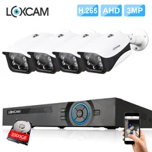 LOXCAM h.265+ система видеонаблюдения 4CH 4MP AHD dvr комплект 4 шт. супер 3MP Металл IP66 водонепроницаемая внутренняя уличная камера