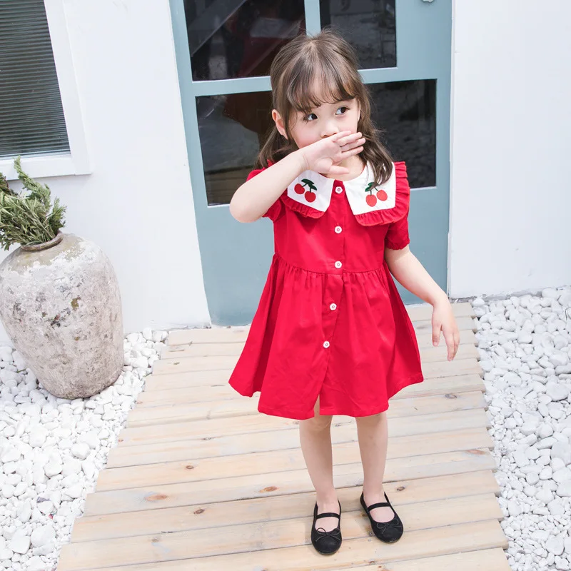 “ Roupas de Criança Sling Vestido Casual Impressos Vestidos