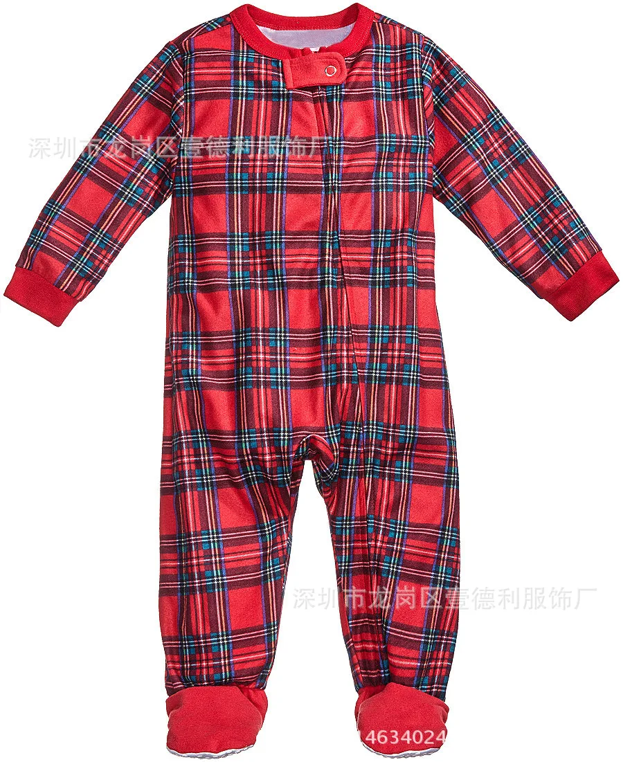 Семейные комплекты рождественские пижамы клетчатая одежда для папы и меня детские комбинезоны для женщин и малышей, детская одежда для сна пижамный комплект