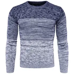 Свитера, пуловеры Для мужчин 2019 мужские брендовые Повседневное тонкие свитера Для мужчин высокое качество градиент Цвет хеджирования