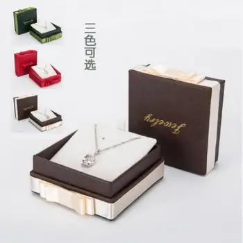 

100pcs/lot Fine Fashion Bowknot Pendant Box 8.5x8.5x3.5cm Pendant Necklace Box Jewelry Packaging Display Carrying Case Gift Box
