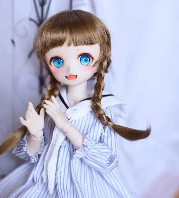 D01-P462 детская игрушка ручной работы 1/4 1/3 1/6 аксессуары для кукол BJD/SD/MDD парик милый двойной хвост 1 шт - Цвет: A-----wig