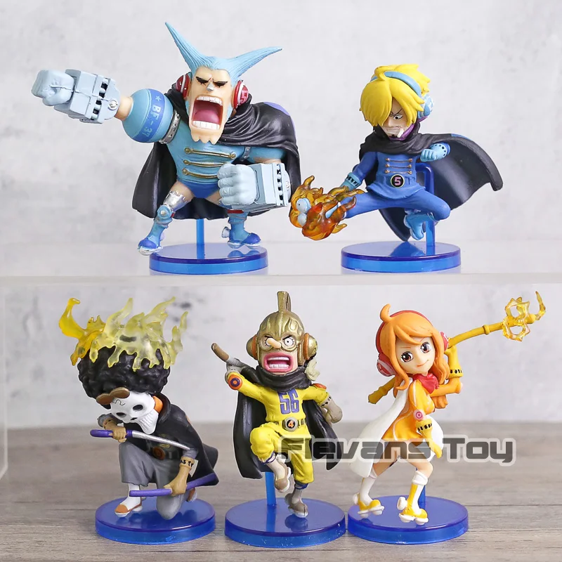 

Anime One Piece World WCF Mugiwara56 vol.2 Sanji Reiju Franky Brook Judge PVC Action Figures Collectible Model Toys Doll 5pcs