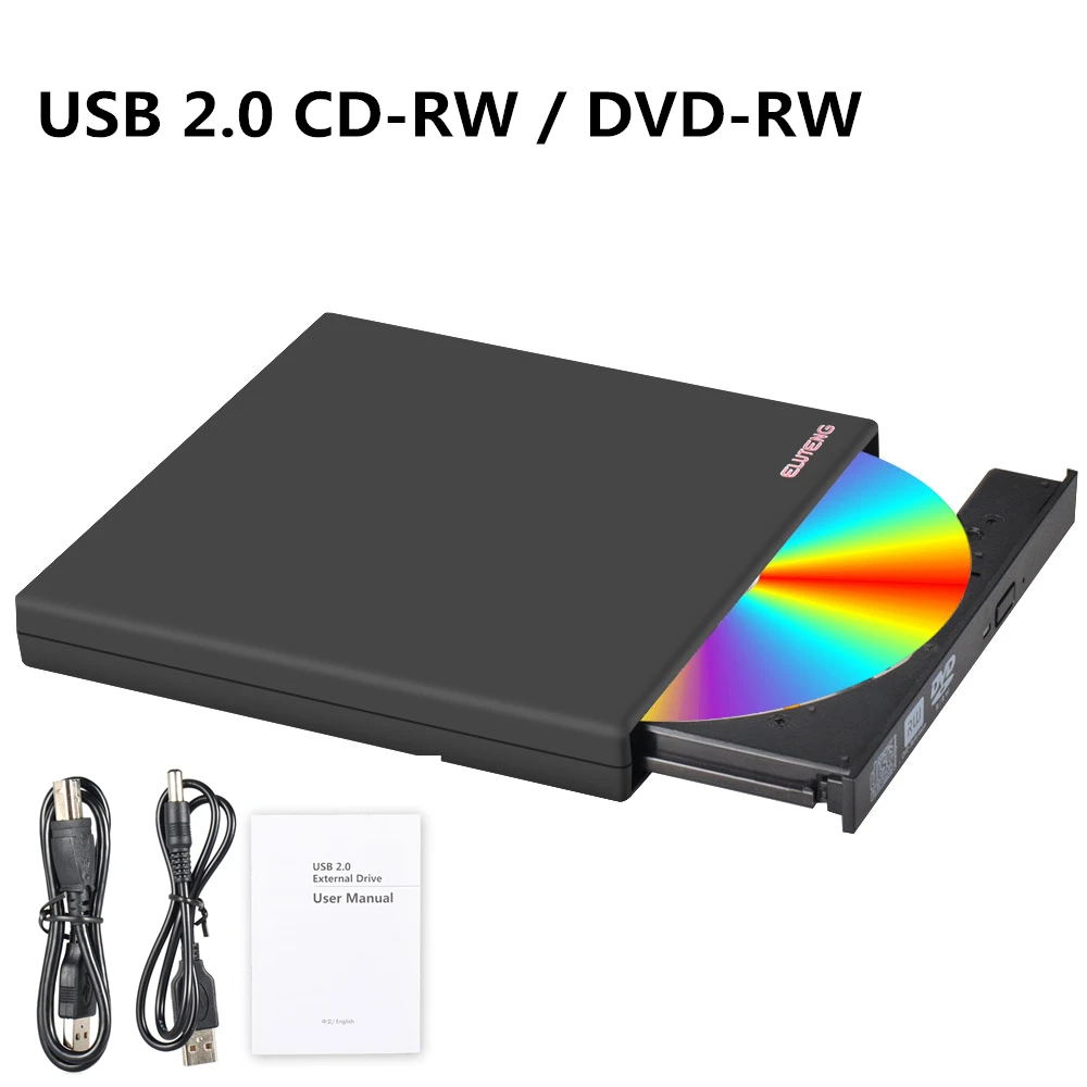 ELUTENG USB 2.0 DVD RW Drive Óptico Gravador de DVD Externo Portátil