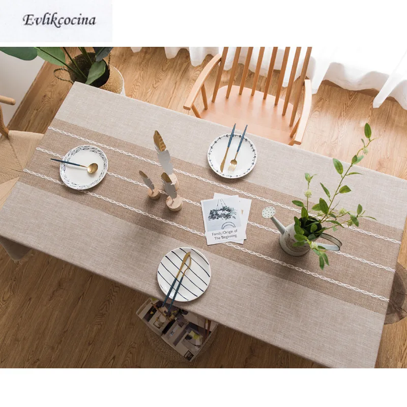 

Free Shipping Coffee Linen Cotton Tassel Tablecloth Home/Hotel Table Cover Mantel De Mesa Multifunction Covered Cloth Nappe