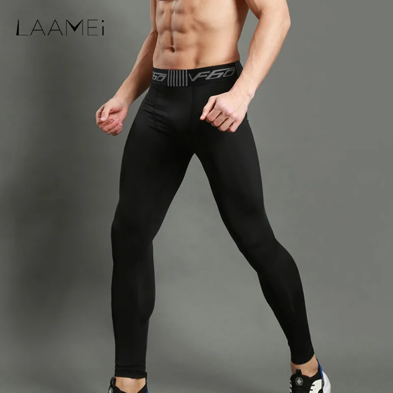 

Laamei Fitness Pants Men Quick Dry Tight Elastic Leggings Sports Pants Sweatpants Bodybuilding Layer Male Trousers