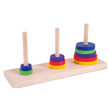 

Wooden Colorful Ten-storey Tower of Logic Puzzle Brain Teaser Intellectual Toy