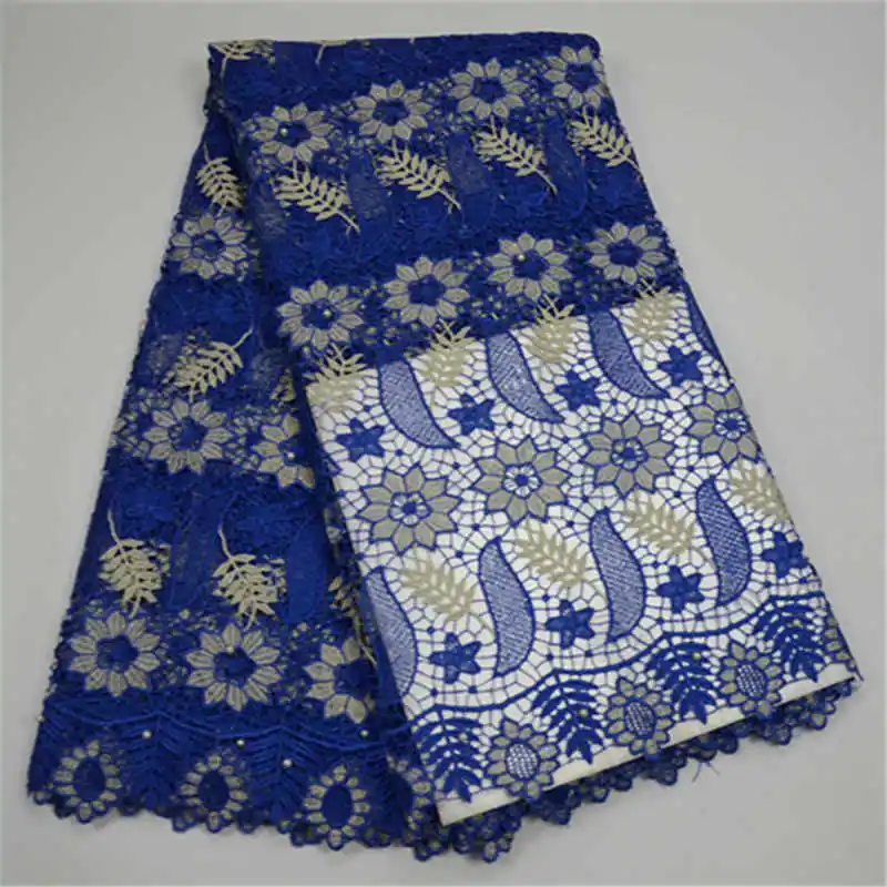 

2018 heavy african net guipure lace fabric nigeria guipure cord lace fabrics multi color For Party/wedding dress
