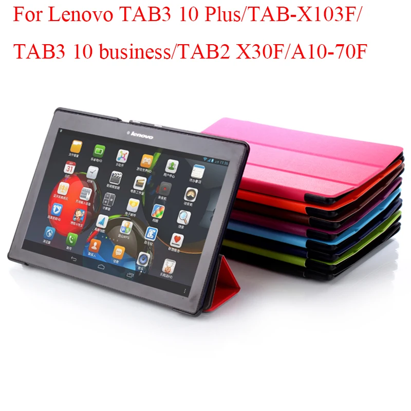 

Case Universal For Lenovo TAB3 10 Plus TAB-X103F TAB3 10 business TAB2 X30F TAB2 A10-70F Tri-Fold Stander Custer Leather Case