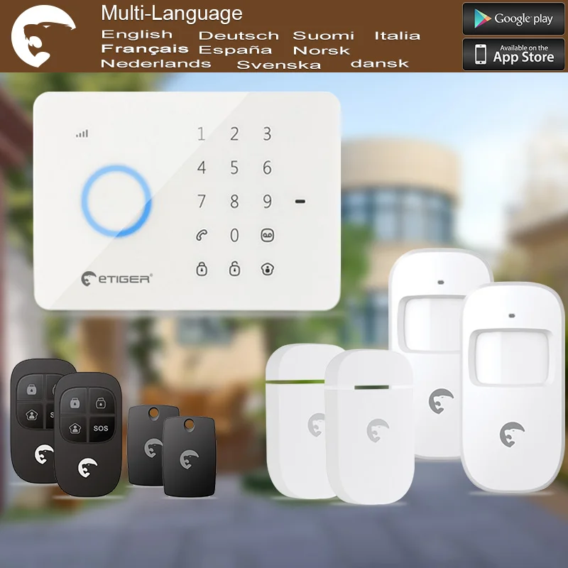 etiger S3b Wireless Arm/disarm home security touch alarm system GSM