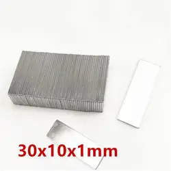 100 шт. 30x10x1 мм неодимовый магнит блок N35 постоянный супер мощная маленькие магнитные магниты квадратный 30 х 10 х 1 30*10*1 мм