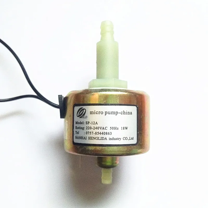 

Range hood electromagnetic pump Model SP-12A Voltage 220-240VAC / 50Hz Power 18W