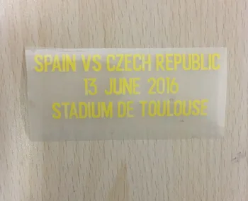 

2016 Spain Match Details Patch Spain Vs Czech Republic Soccer Patch Badge for Mexico Away