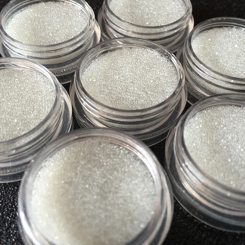 3D Manicure Micro Crystal Glass Beads Transparent white 0.4mm Magic Tiny Clear Caviar Rhinestone For Nails Art Decorations 3