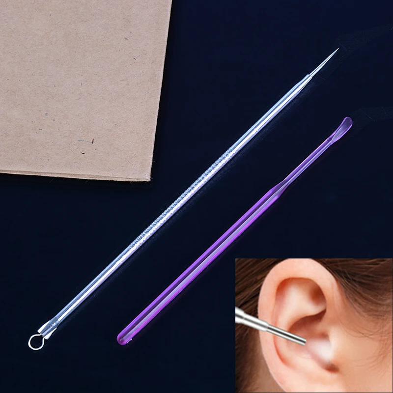 

2Pcs/set Ear Spoon Extractor Remover Needle Acne Blackhead Vacuum Comedone Extractor Pimple Remover Face Skin Care Tools