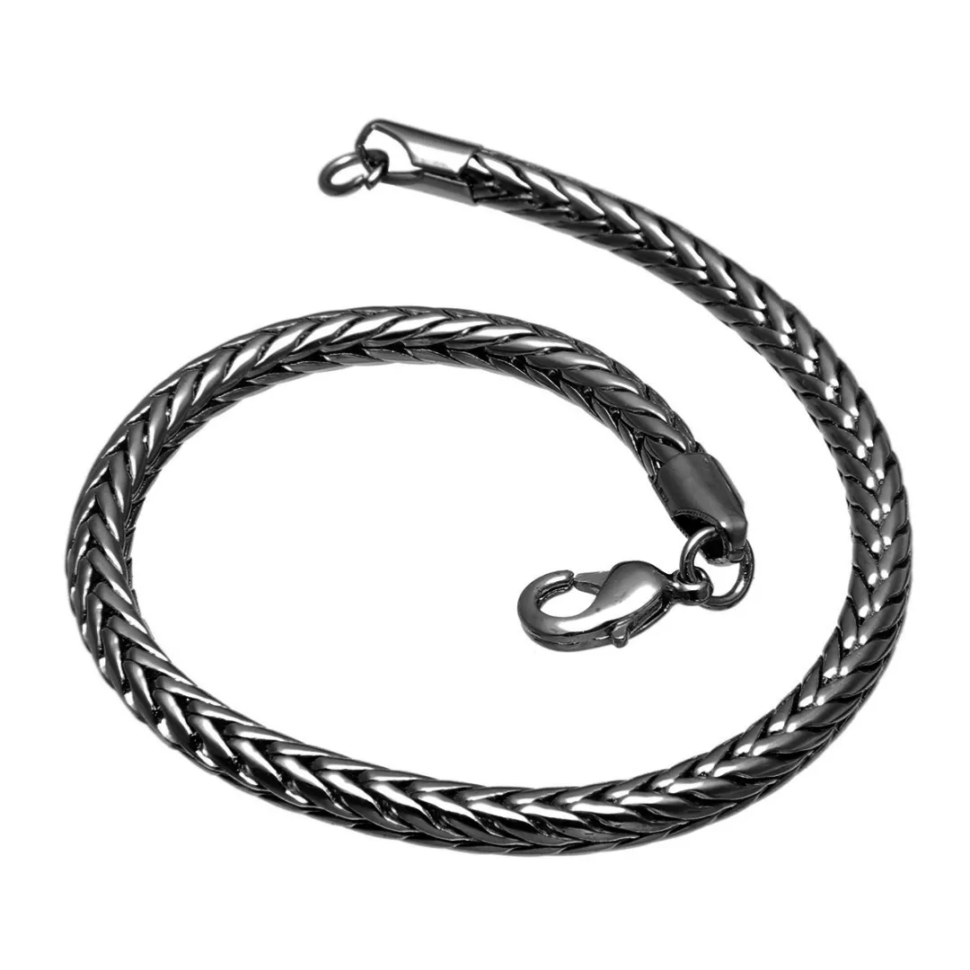 5mm Hip Hop Bracelets For Women Men Silver Gold Black Foxtail Wristband Cuff Bracelet Fashion Link Chain Men Bracelets & Bangles