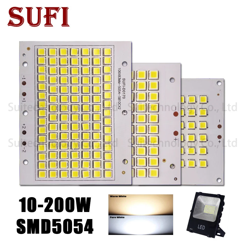 10W 20W 30W 50W 100W 150W 200 W Полный Мощность Светодиодный прожектор Источник SMD5054 светодиодный доска для самодельные Украшения для волос 10 20 30 50 100 150 200 W прожектор