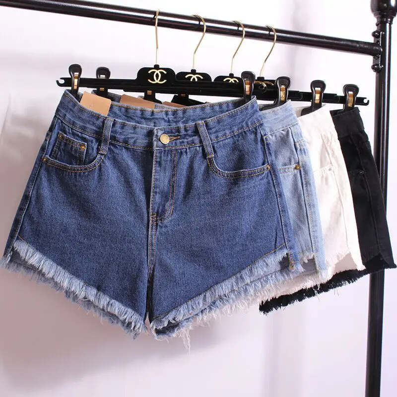 Denim shorts women buttoms Classic all-match fringe blue short jeans Casual 2017 summer beach sexy mini shorts pockets plus size