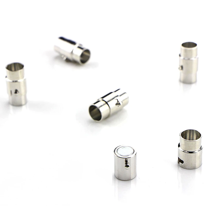 

5Pcs/set Stainless Steel Leather Cord End Cap Magnetic Clasp Connector Bracelet Jewelry Making DIY 3/4/5/6/7/8mm