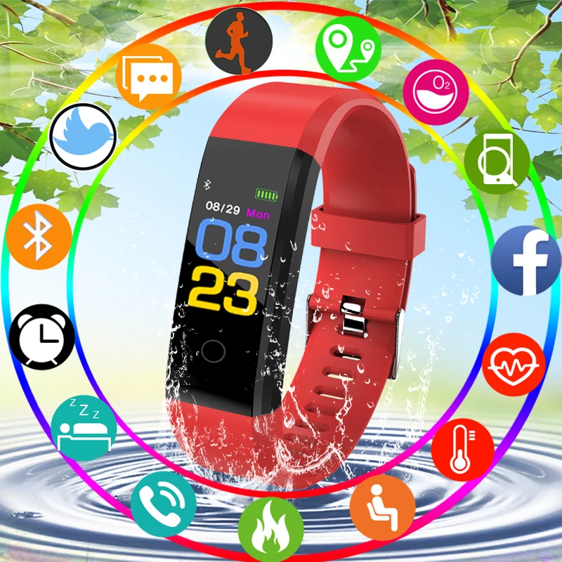 

BANGWEI Men Women Fitness Digital Watch Blood Pressure and Blood Pressure Monitoring OLED Color Touch Screen System Smart Watch