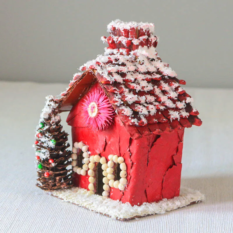 

Village Christmas Winter Holiday Home Decoration Festival Party Supplies Christmas Village House Xmas Building with Tree
