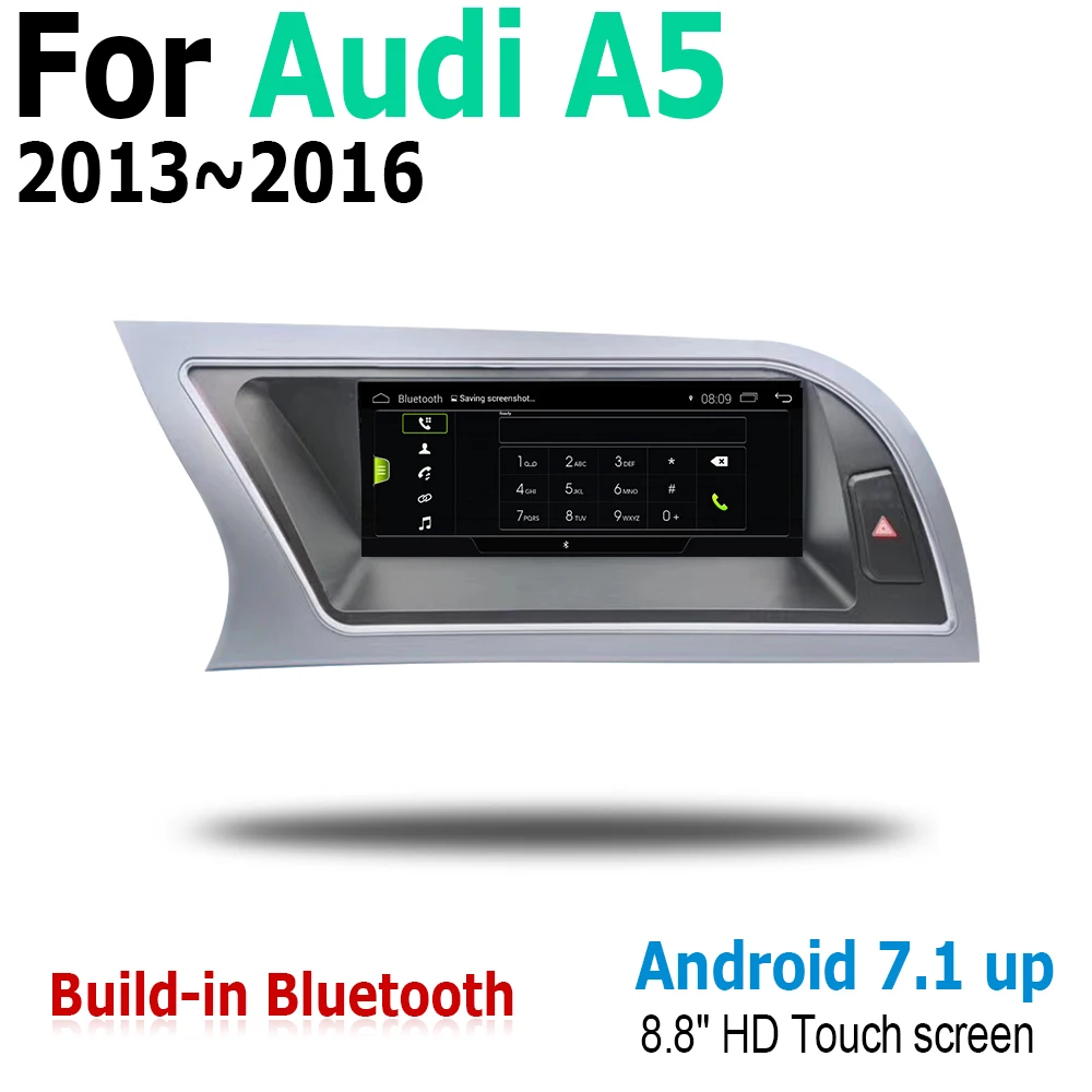 Top Car Android screen For Audi A5 8T 8F 2013~2016 MMI touch display GPS Navigation radio stereo Audio head unit multimedia player 4