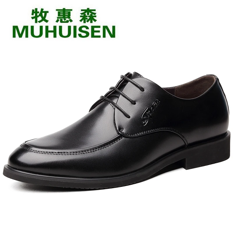 

Muhuisen Men Dress Shoes Cow Leather Men Shoes For Fashion Young Men Leather Shoes Of Lace Up Male Leather Shoes Of Cheap Price