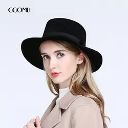 Дропшиппинг модный бренд Для женщин Для мужчин шерсть фетровая шляпа осень-зима плоской верхней шляпа с широкими полями hat взрослых