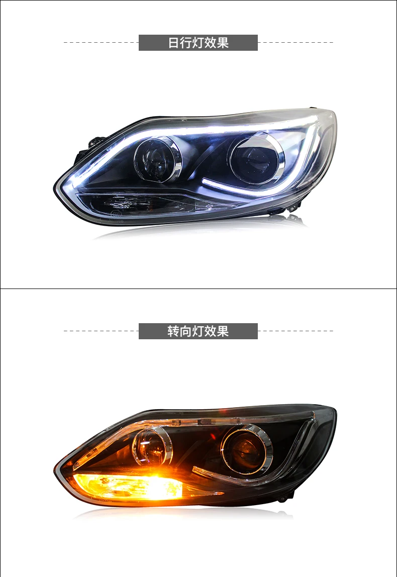 Автомобильный Стайлинг для Ford Focus фары 2012- Focus 3 светодиодный налобный фонарь DRL Hid головной фонарь Ангел глаз биксеноновый луч аксессуары