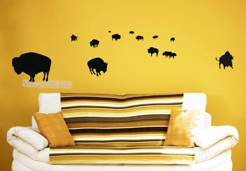 

Prairie style Buffalo Herd Sticker DIY Self-Adhesive Removable Decal Living Room Bedroom Sofa Background Decor Wallpapers LA418