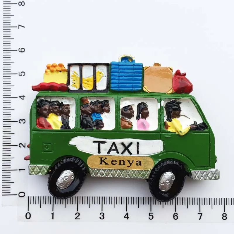 BABELEMI Африка Кенийский магнит путешествия сувенир магнит на холодильник мультфильм маленький автобус холодильник магнитные наклейки подарок - Цвет: Белый