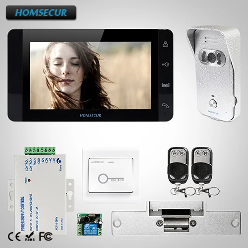 

HOMSECUR 7" Hands-free Video Door Entry Security Intercom+Touch Button Monitor TC021-S + TM703-B