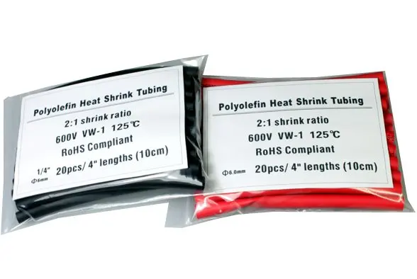 

10pack 6mm Heat Shrink Tubing,RED & BLACK COLORS ,20+20 pcs.heat-shrinkable tube