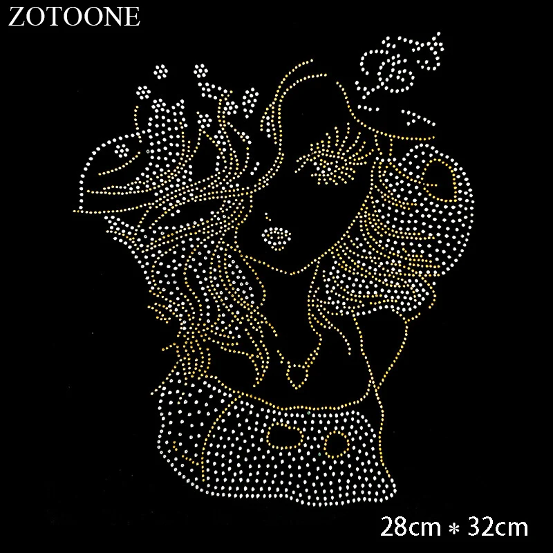 ZOTOONE ясно Strass Горячая фиксация аппликация из страз для одежды с рисунком животных