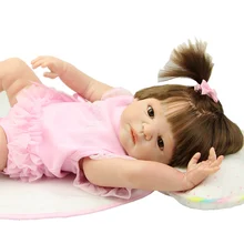 Full Soft Silicone 23 Inch Reborn Lifelike Dolls Realistic Newborn Babies Princess Boneca Toy Children Birthday Xmas Gift