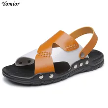Yomior/Модные дышащие мужские уличные сандалии; Летняя обувь; Повседневная Студенческая обувь; шлепанцы; прогулочные пляжные сандалии; большие размеры 38-47