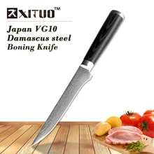 Japonés vg10 damasco cuchillo de deshuesar 5.5 pulgadas super sharp xituo micarta cuchillo de pescado cuchillo cocinero cuchillos de cocina de acero