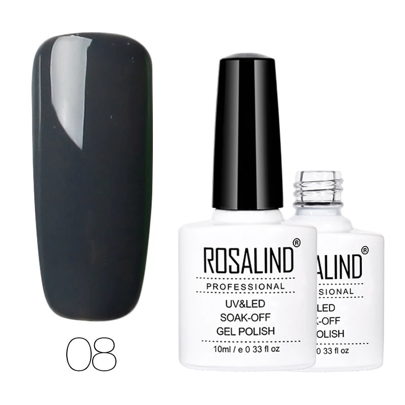 ROSALIND Гель-лак для ногтей цвета гель-лаки для ногтей Дизайн ногтей Замачивание от полуосновы Белый УФ лампа Гель-лак - Цвет: RD08