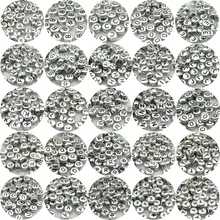50 pçs cor de prata redonda acrílico alfabeto escolher contas de letra separada para miçangas diy pulseira colar fazer jóias 3x7mm