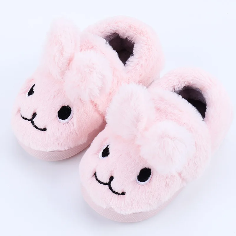 

Kids Cotton Slippers Home Slippers Boys Girls Baby Wooden Floor Bedroom Child Cute Slip-on Winter Warm Slippers