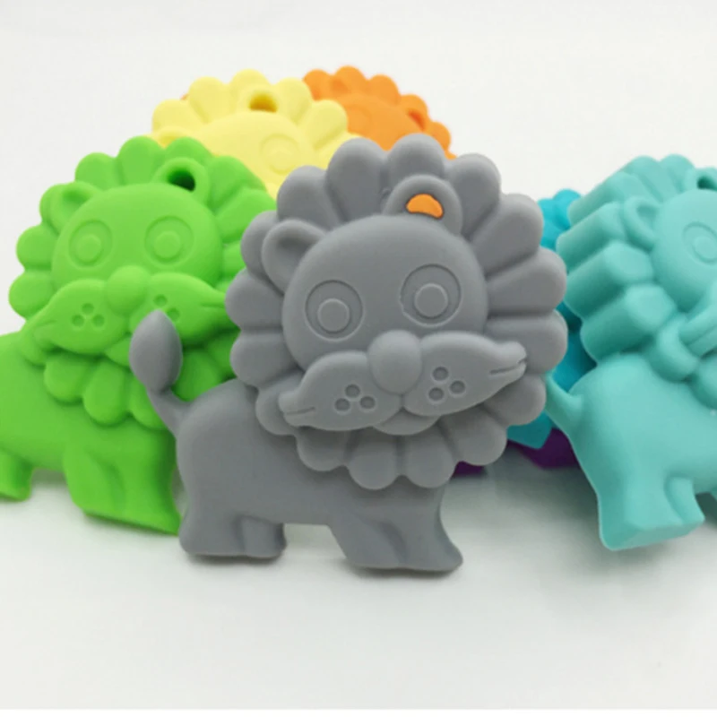 

Lion Silicone Teether Teething Toy Baby Teether Beads DIY Chew Necklace Nursing Tool Pendant Food Grade Silicone BPA