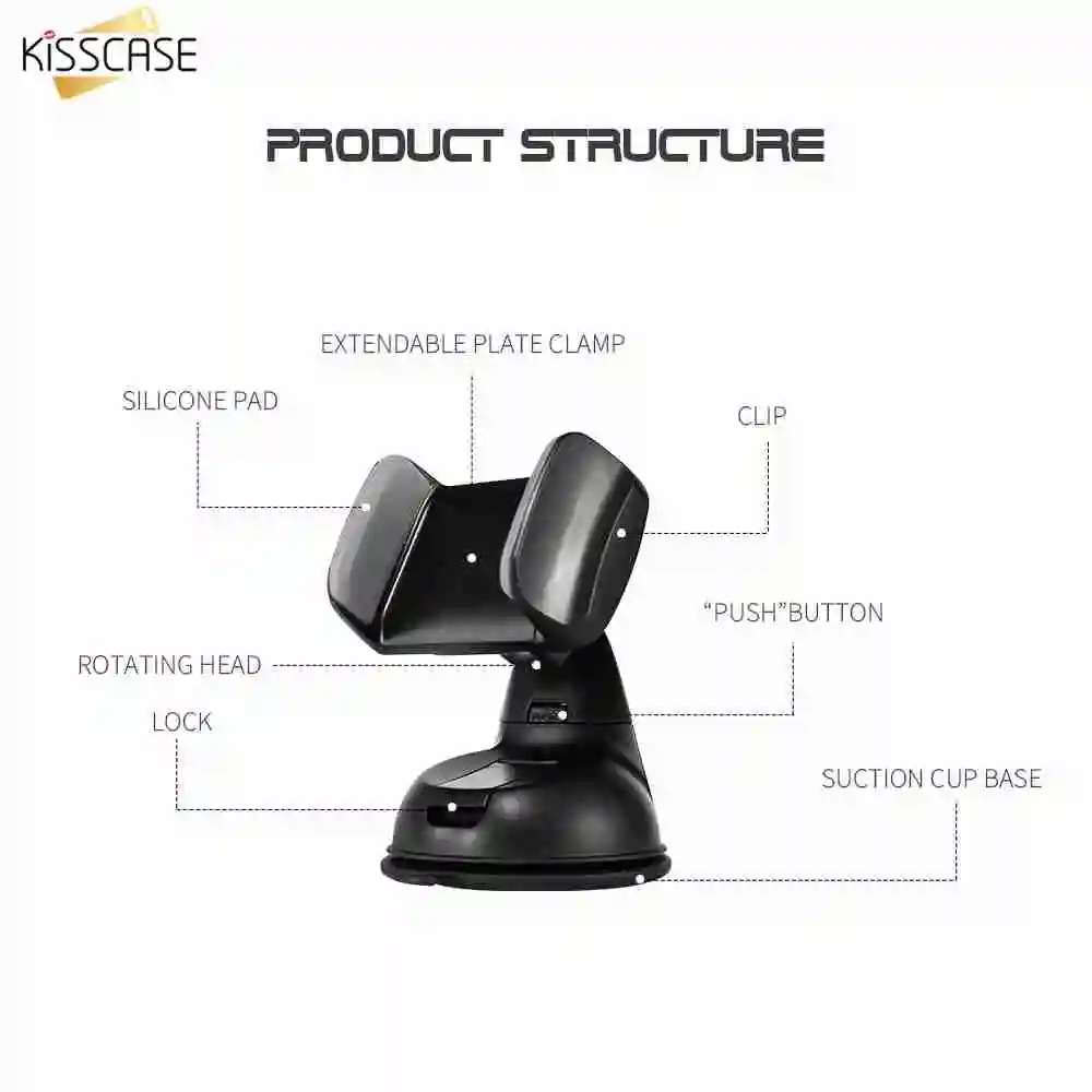 KISSCASE Saugnapf Auto Handy Halter Für Samsung A50 s8 Sucker Telefon Auto Halter Für iPhone 7 XR 8