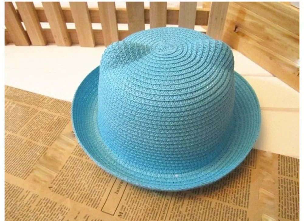 ARLONEET/Летняя детская шапочка колпачок, детская дышащая соломенная шляпа для мальчиков и девочек, детские шапки с кошачьими ушками, sunhat 516 - Цвет: SB