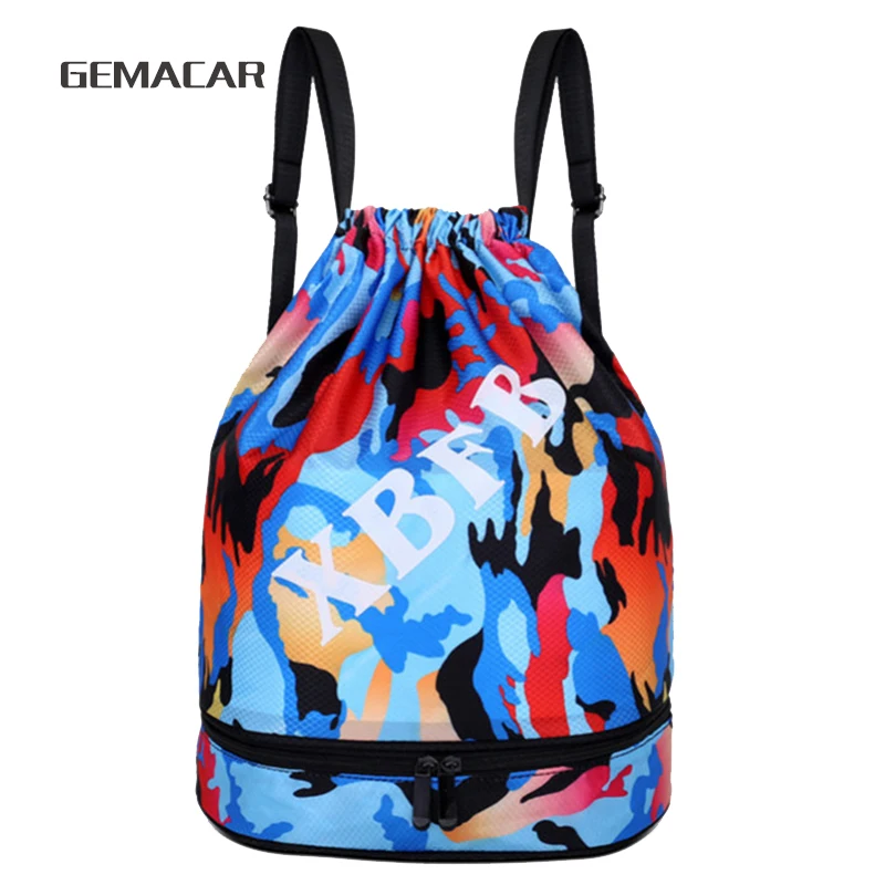 Fashion Oxford Drawstring Bag Camouflage Casual Large Capacity Bag Lightweight Backpack